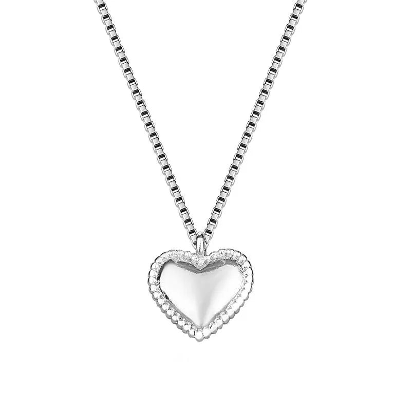 LIVVY Silver Color LOVE Heart Pendant Necklace for Women Personality Design Party Gift Fashion Clavicle Necklace