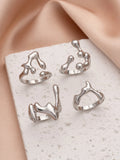 4PCS Hip Hop Fashion Geometric Water Drop Shape Women's Ring Set Music Festival Ball Jewelry