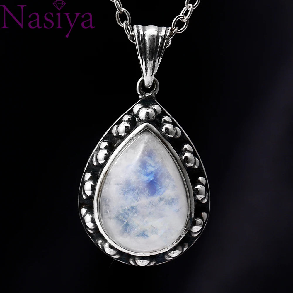 S925 Silver Necklace 10*14mm Titanium Silver Plated Platinum Boutique Jewelry Necklace Women Wedding Engagement Birthday Gift