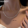 925 Silver 40-75cm Silver Shiny Necklace Women Fashion Clavicle Necklace Korean Party Wedding Jewelry Accessories Girls
