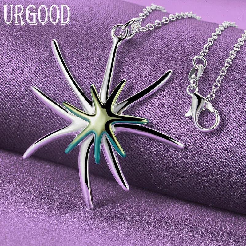 P026 Silver Color  Promotions Free Shipping Beautiful Fashion Elegant Charms Starfish Noble Women Lady Pretty Necklace Jewelry