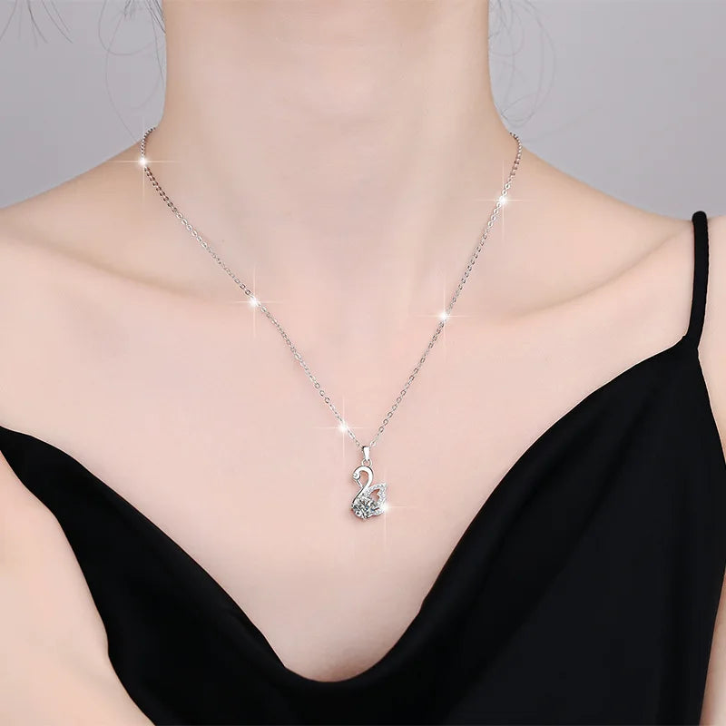 925 Silver Necklace Pendant Cute for Women Sterling-Silver Noble Wedding Jewelry Fine Accessories Fashion Party Gifts