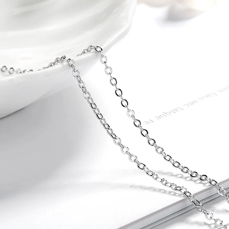 925 Silver Necklace Pendant Cute for Women Sterling-Silver Noble Wedding Jewelry Fine Accessories Fashion Party Gifts