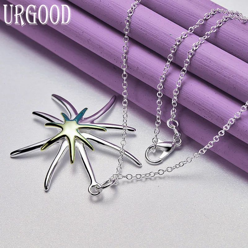 P026 Silver Color  Promotions Free Shipping Beautiful Fashion Elegant Charms Starfish Noble Women Lady Pretty Necklace Jewelry