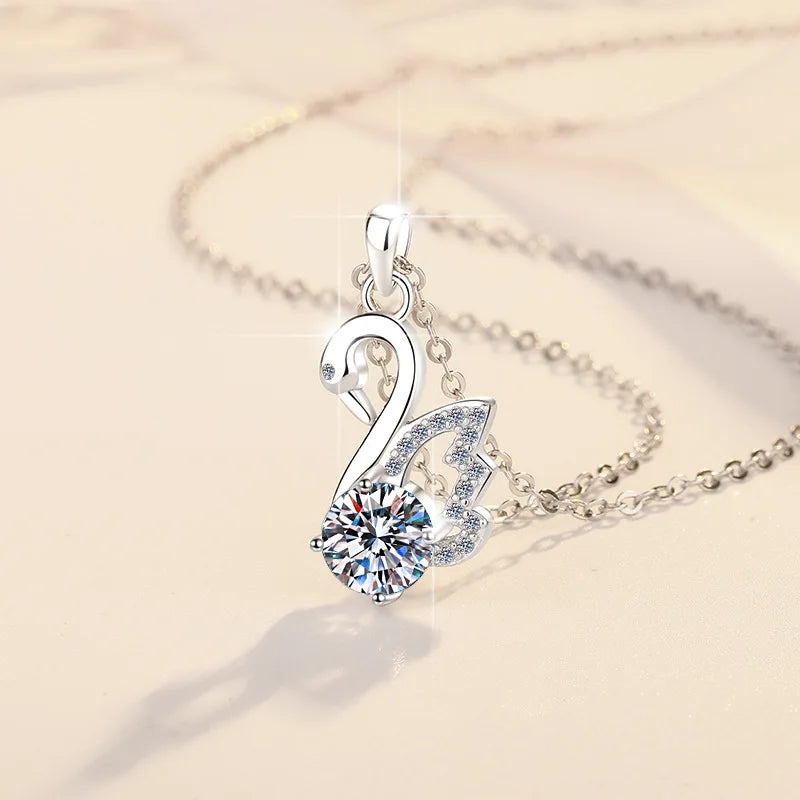925 Silver Necklace Pendant Cute for Women Sterling-Silver Noble Wedding Jewelry Fine Accessories Fashion Party Gifts