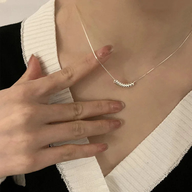 Silver color Chain Choker Necklace For Women Trendy Fashion Ball Fine Jewelry Wedding Party Birthday Gift